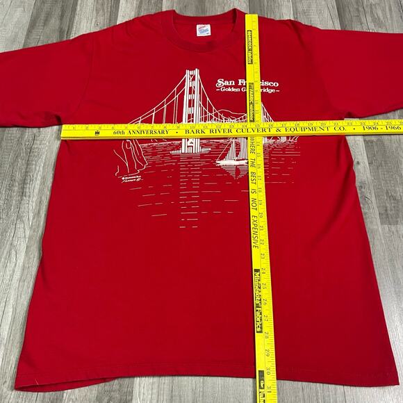Vintage Golden Gate Bridge San Francisco Red Graphic T-Shirt Jerzees XL - Picture 5 of 10